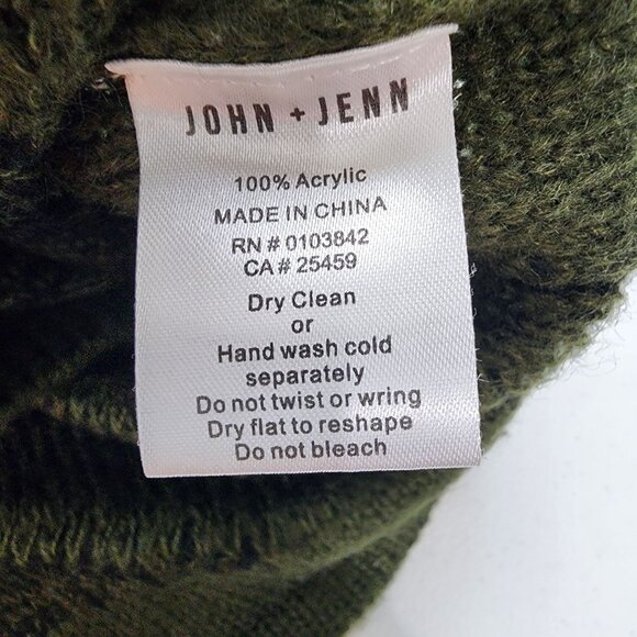 John + Jenn Chevron Pattern Sweater XS Black & Green Acrylic NWOT - Picture 11 of 16